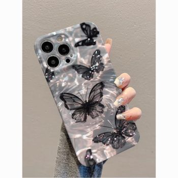 Elegant Black Butterfly iPhone Case – Rippling Waters Design